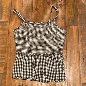 Old Navy Black and White Gingham Sleeveless Halter Top, XS TP
